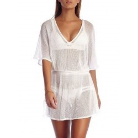 Arrived! V Neck Openwork Sheer Cover-Up Dress - Picture 2 of 2